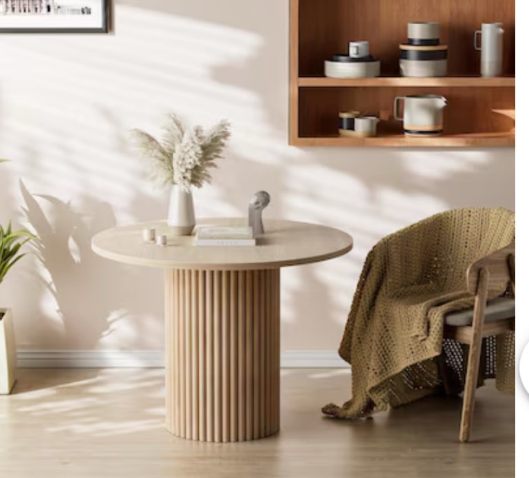 PAKASEPT Brown Round Contemporary/Modern Dining Table,  (Base Only ) 