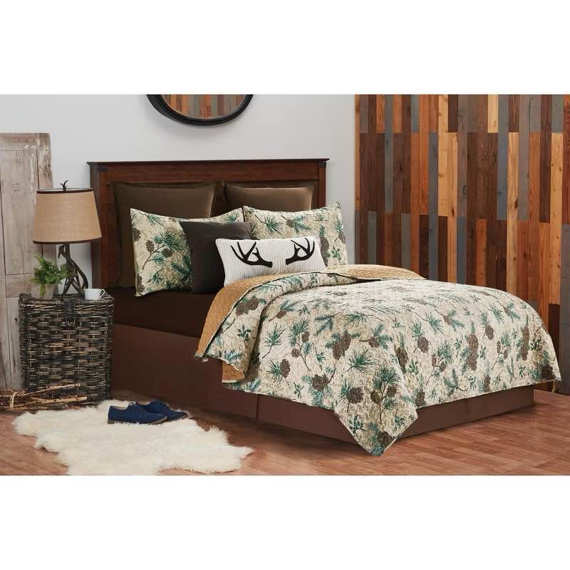 C&F Home Rustic Pinecone Quilt Set - Reversible and Machine Washable King Size 
