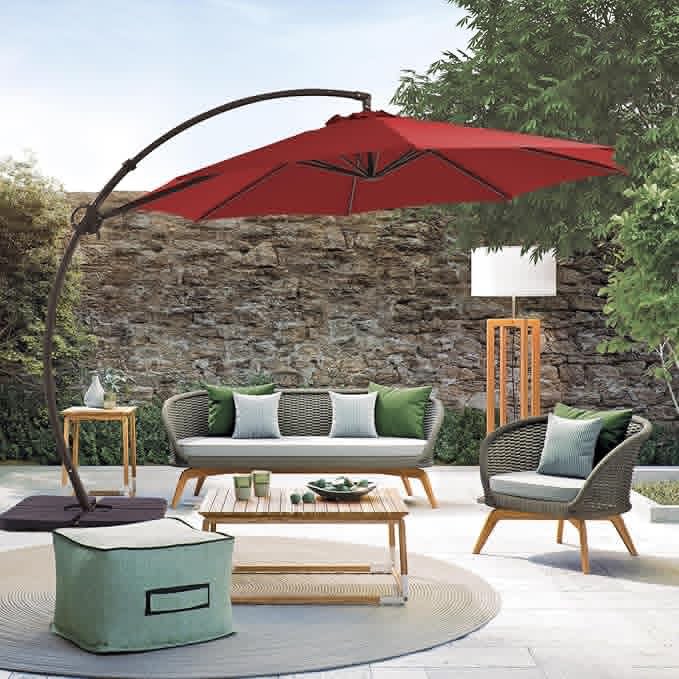 JEAREY 10FT Patio Umbrella, Outdoor Umbrella, Table Umbrella for Pool, Deck & Yard 12FT Navy