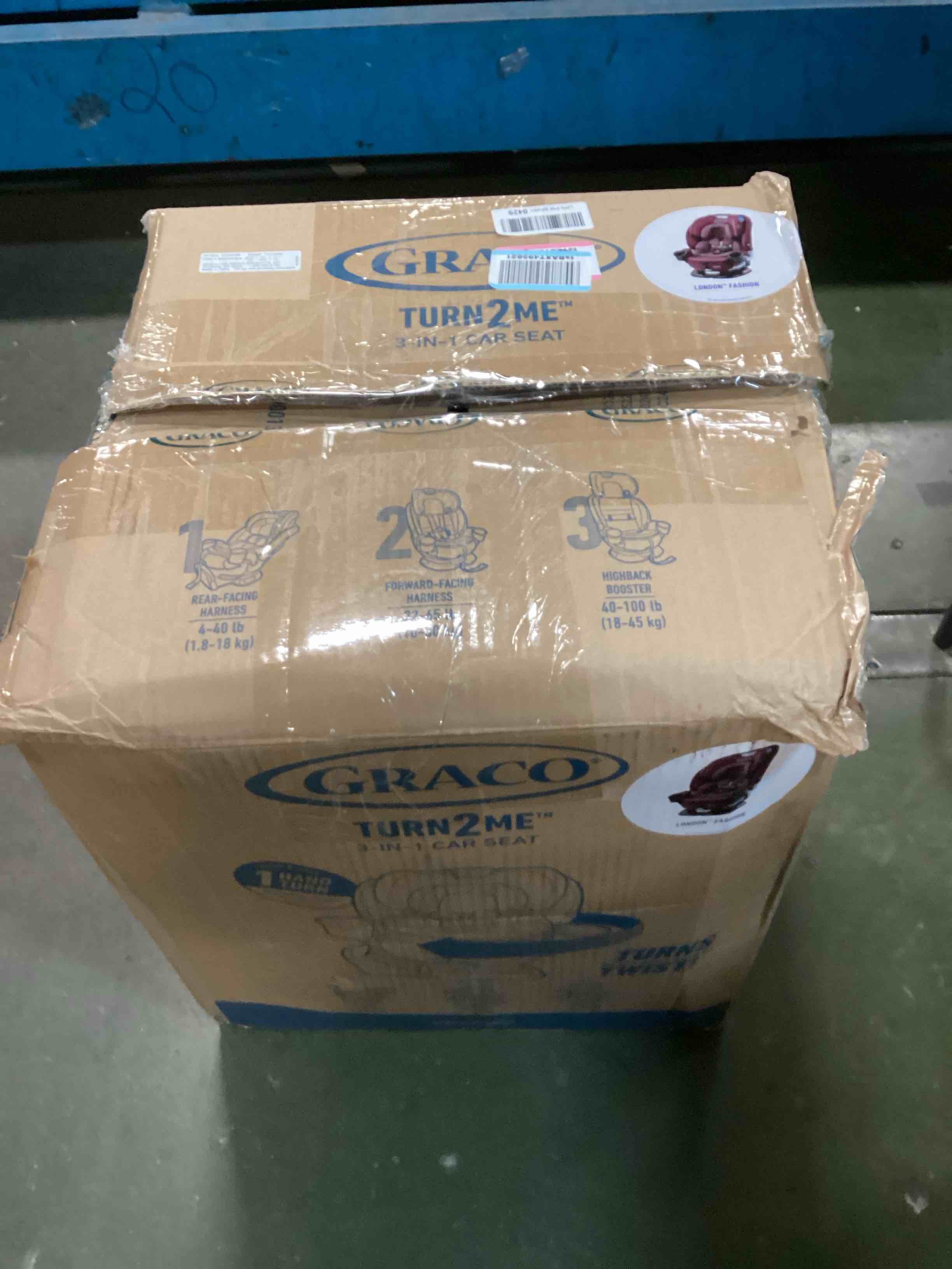 Graco Turn2Me 3in1 Convertible Car Seat, London, featuring Headrest and Harness Adjust, Easy