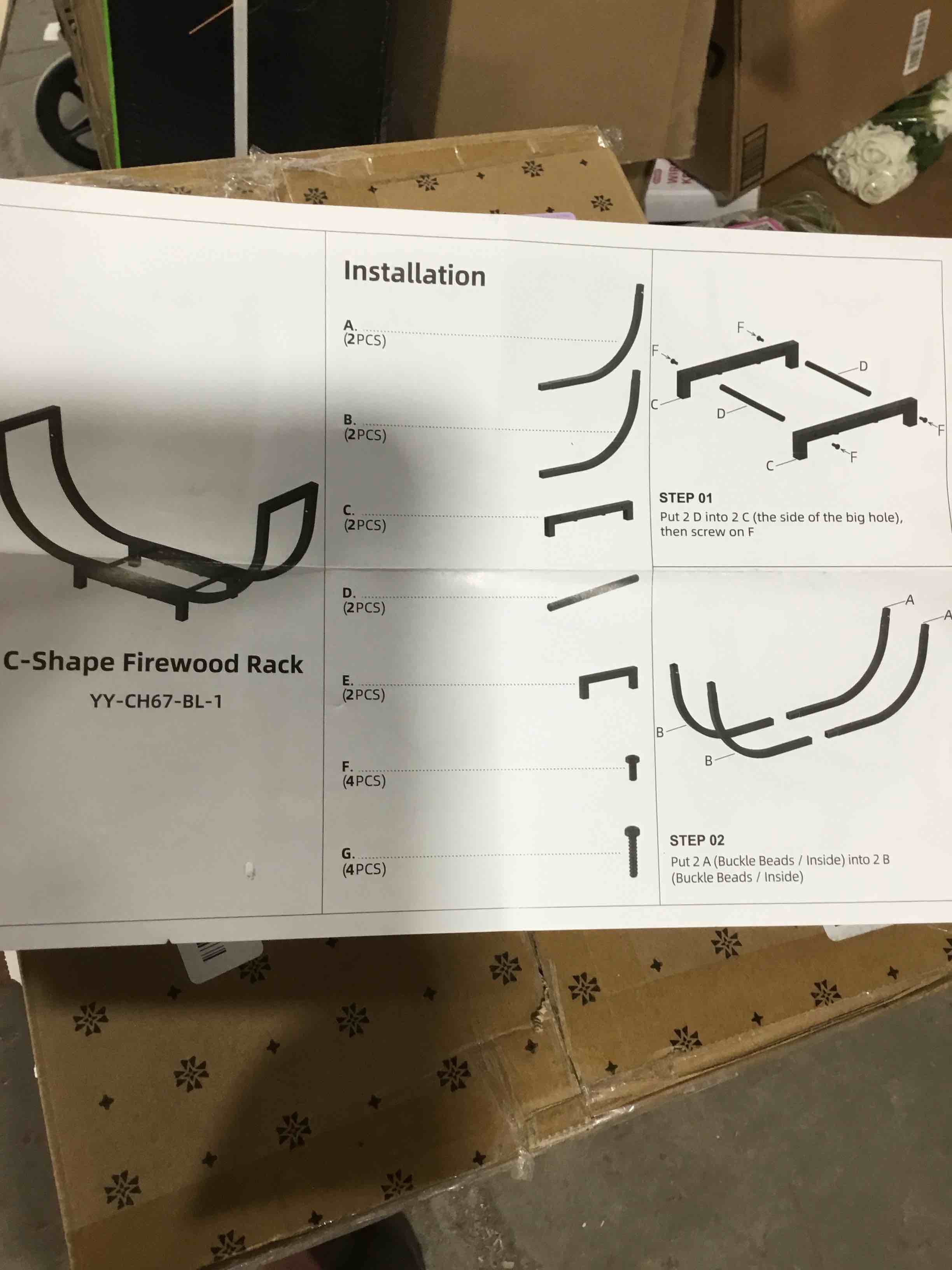 Condition photo showing As Is for Dicasser Firewood Rack Outdoor and Indoor Firewood Storage,