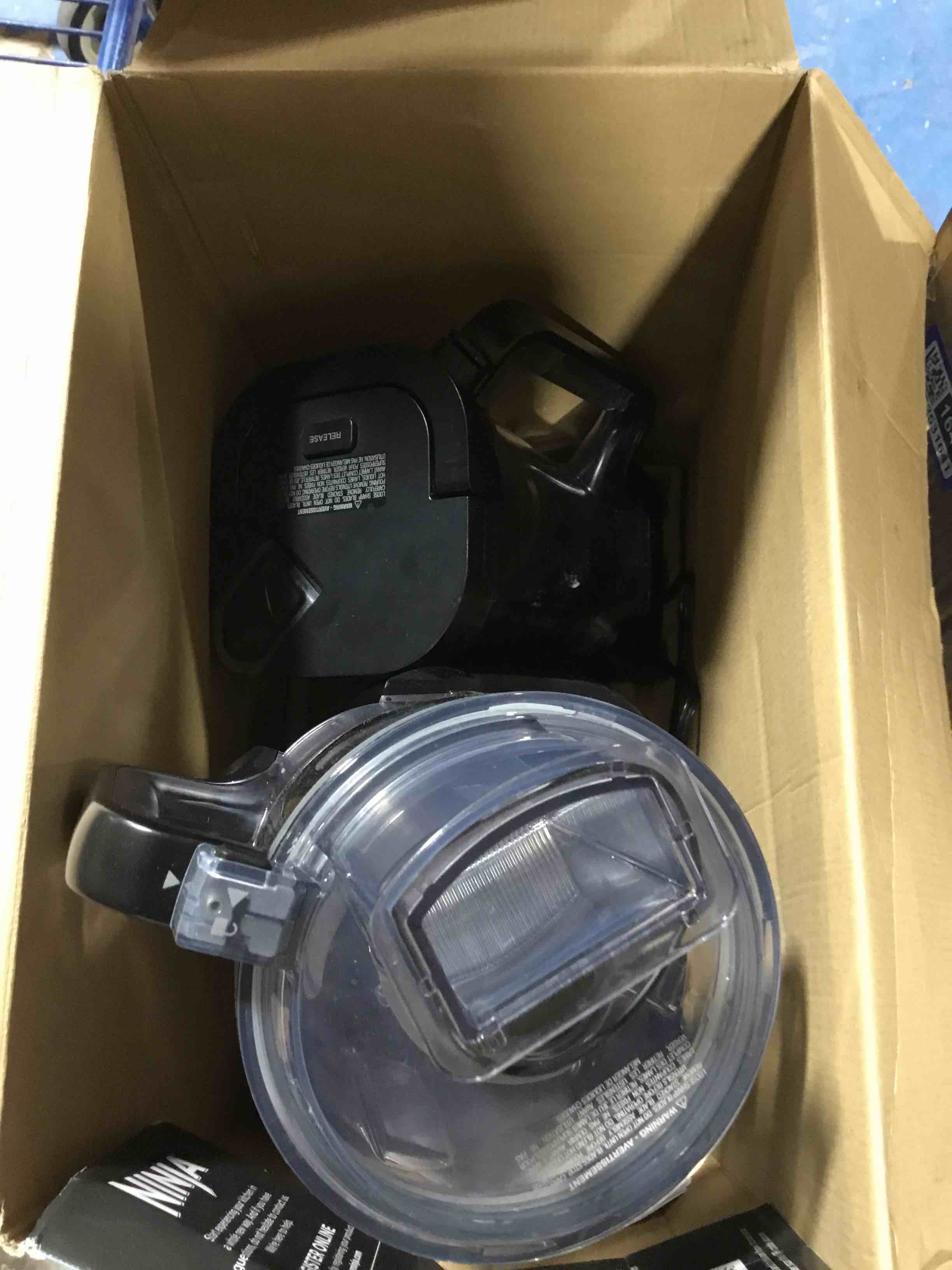 Condition photo showing As Is for Ninja | All-in-One Blender & Food Processor | Best for Smoothies, Cookie Dough, Salsas, Cole Slaw & More | BlendSense Intelligence for Perfectly Smooth Results | 1800 Watt | Black | TB401 Power Blender + Cups + Processor Bowl