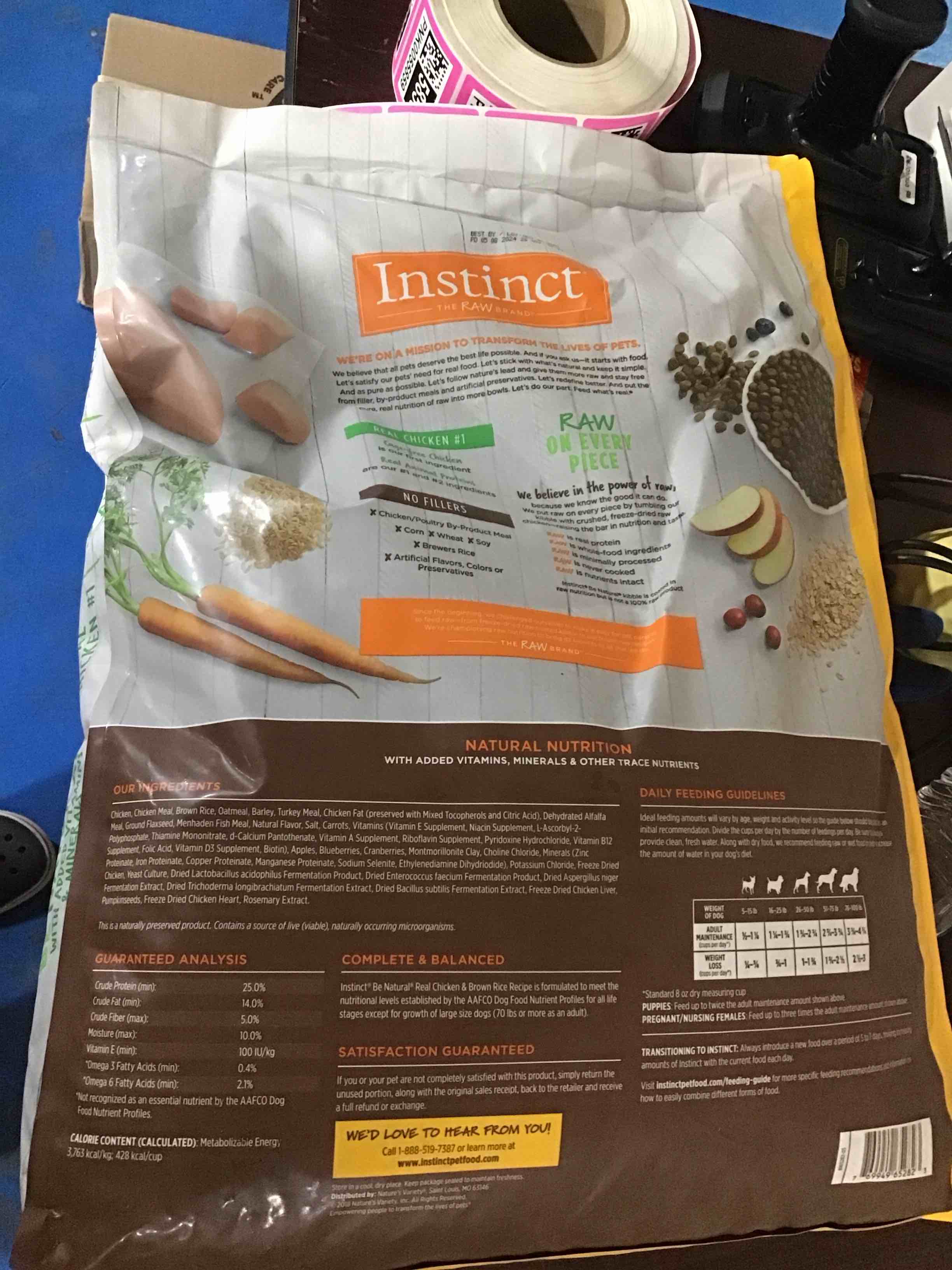 Condition photo showing Good Condition for Instinct Be Natural, Natural Dry Dog Food, Raw Coated Kibble - Real Chicken & Brown Rice, 25 lb. Bag Chicken 25 Pound (Pack of 1)