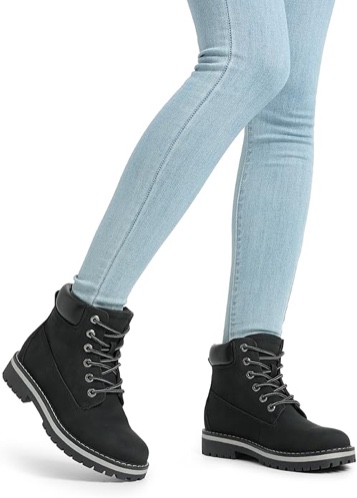 SIZE 10 Bruno Marc Botas de nieve de invierno para mujer, botines con forro de piel sintética, botas cortas de trabajo cómodas para mujer al aire libre 2.0