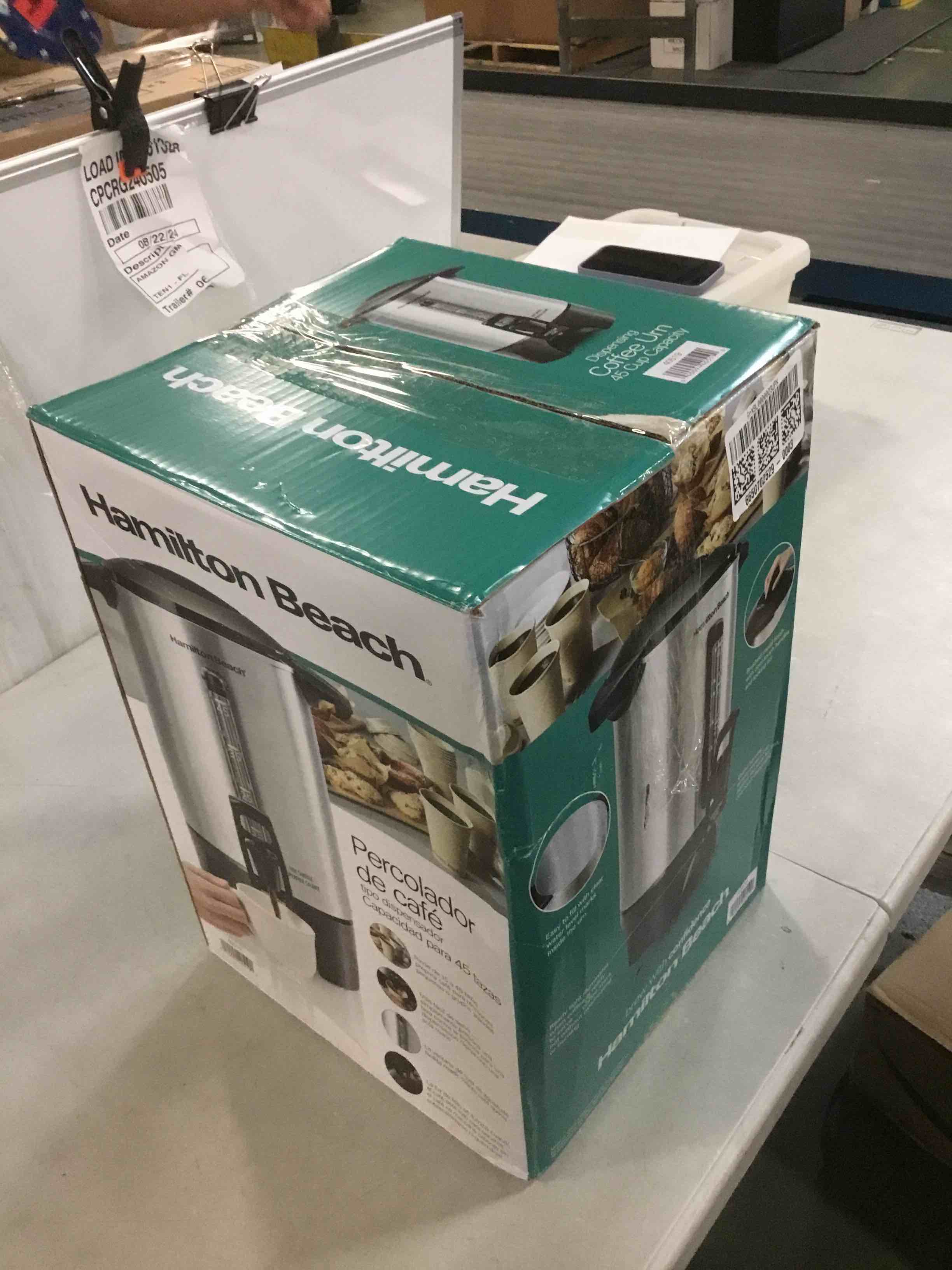 Hamilton Beach 45 Cup Coffee Urn and Hot Beverage Dispenser, Silver (40519)