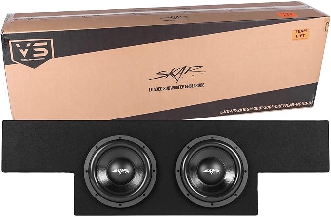 Skar Audio Dual 10" Loaded Subwoofer Enclosure Compatible with 2001-2006 Chevrolet Silverado/GMC Sierra