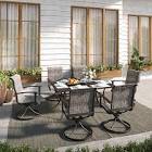 Rectangular -Swivel Rocking Dining Set 