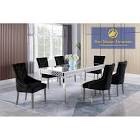 BEST MASTER FURNITURE Cambia T1840 Dining Collection - 2 Velvet Chairs, Black