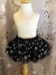 LITTLE GIRLS TIE ON TUTU BLACK with silver STARS, similar 