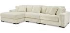CORDUROY SECTIONAL SOFA, IVORY, INCOMPLETE 