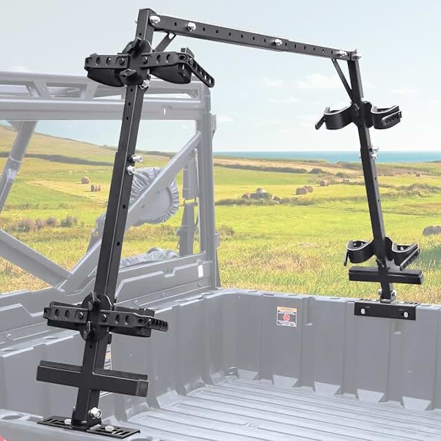 UTV Gun Mount - StarknightMT Sporting Clays UTV Gun Rack Compatible with Polaris Ranger General Pioneer Golf Cart SXS Quick-Draw 4 Cargo Bed Gun Holders