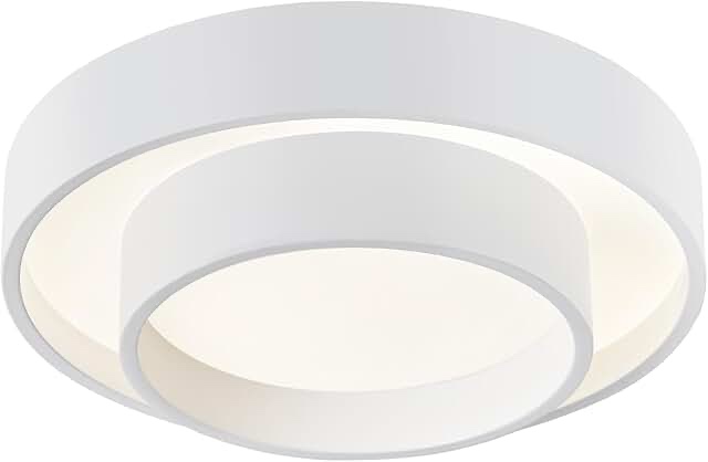 White Cloth double circle Ceiling Light
