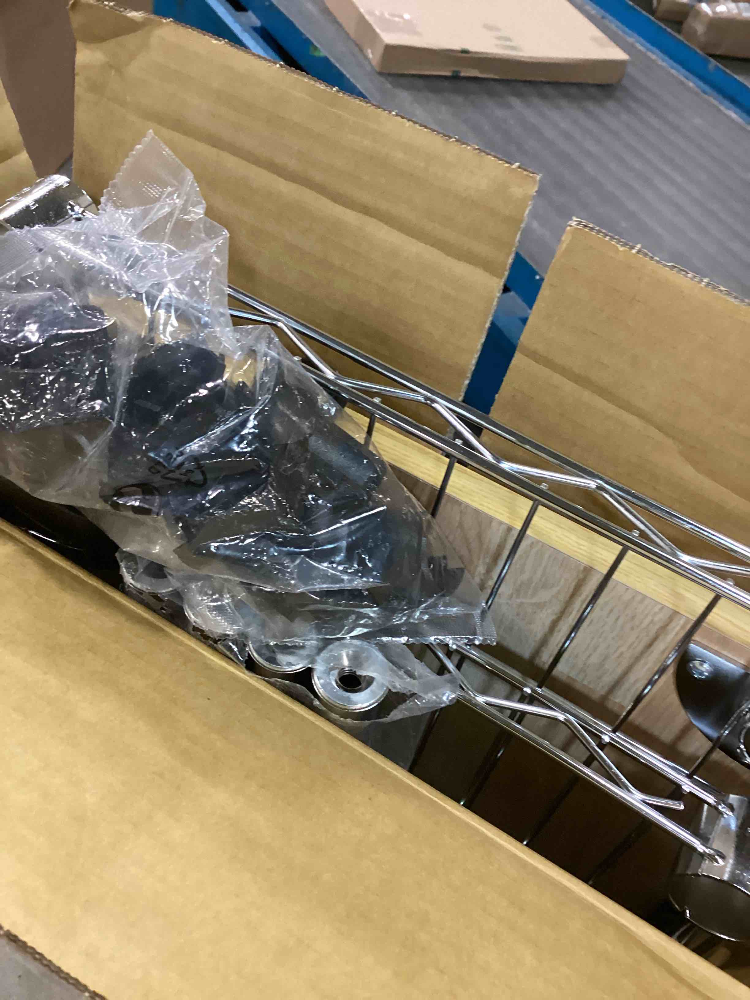 HoneyCanDo 3Tier Shelving Chrome w Wood SHF09365 Chrome 600 lbs