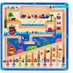 Magnetic Color and Number Maze - 2 Play Ways Montessori Toys for 3 4 5 Year Old, Wooden Magnetic Maze Board Matching Learning Counting Magnetic Puzzle Travel Toys for Toddler Boys Girls 3+, Unicorn