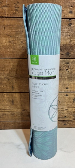 Gaiam Teal/Floral Design Premium Yoga Mat 6MM