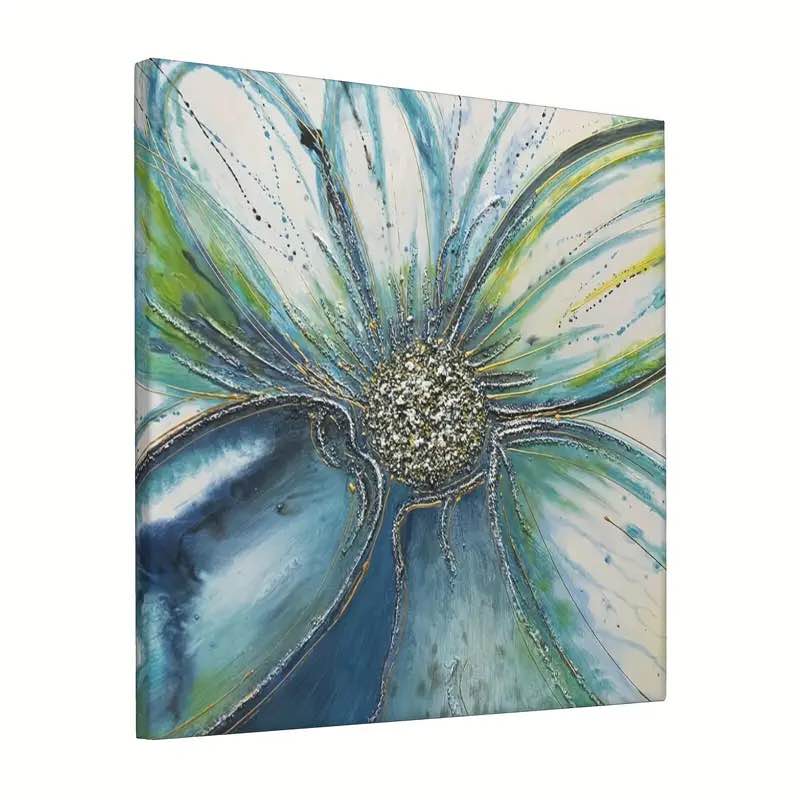 1pc, Modern Abstract Hand Painted Acrylic Oil Painting On Canvas, Living Room Bedroom Wall Art, Wall Colored Flowers Square No Frame 