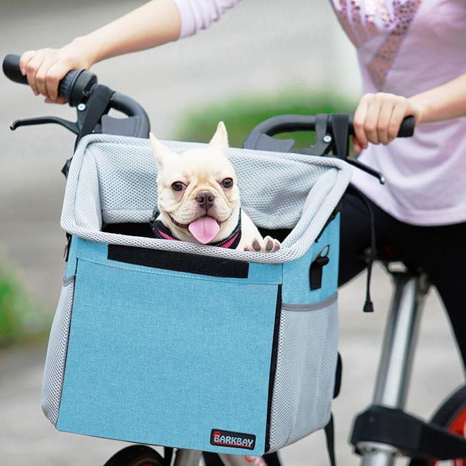 (Incomplete)Pet Carrier Bicycle Basket Bag Pet Carrier/Booster Backpack for Dogs and Cats with Big Side Pockets,Comfy & Padded Shoulder Strap,Travel with Your Pet Safety?Blue?