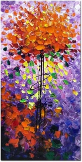 (Similar image) V-inspire Art, 24x48 Inch Paintings Flowers Oil Hand Painting 3D Hand-Painted On Canvas Abstract Artwork Art Wood Inside Framed Hanging Wall Decoration