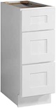 Shaker 12 Inch 3-Drawer Base Kitchen Cabinet