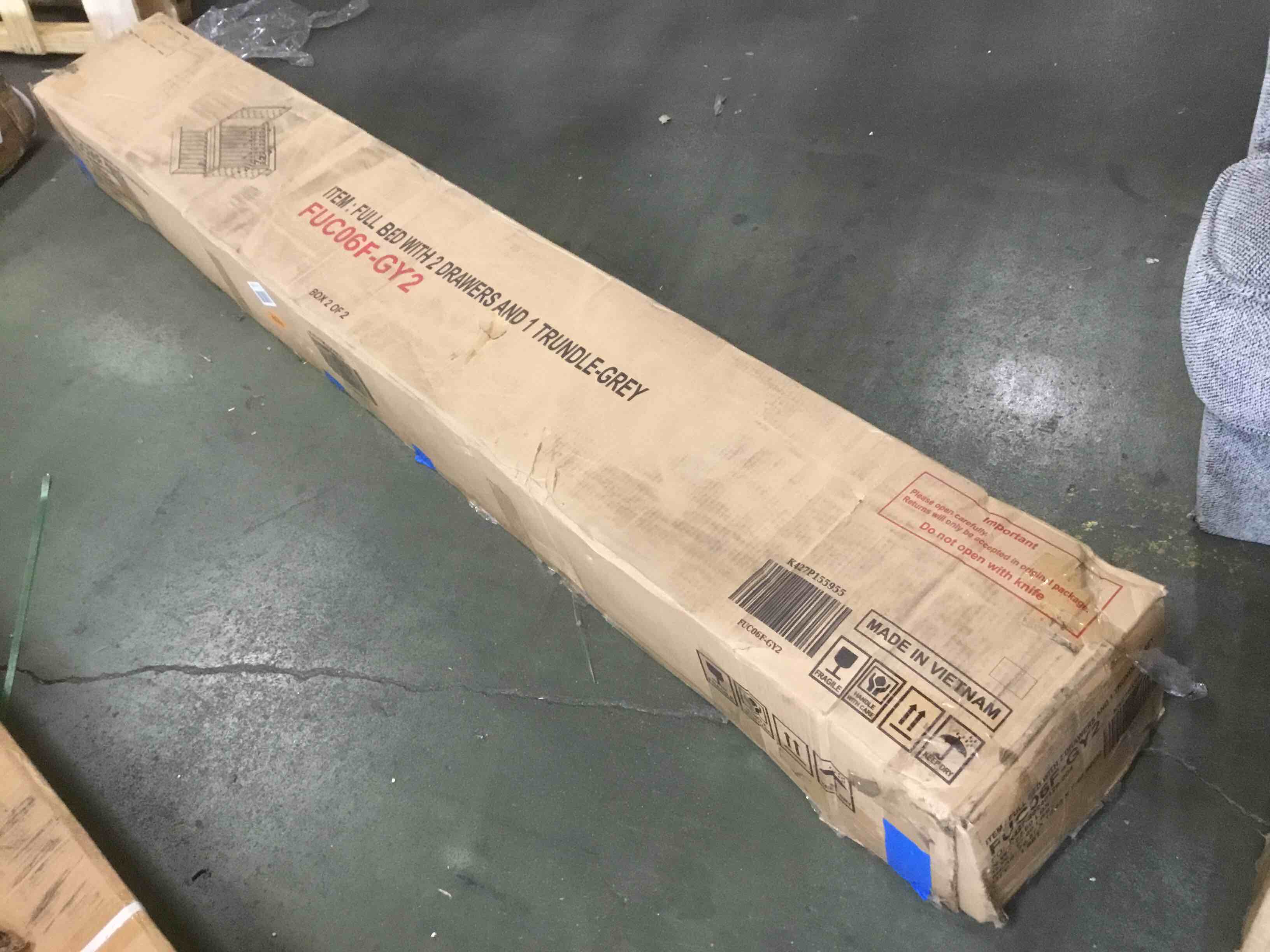 Full Size Upholstered Platform Bed with Trundle for Kids,Solid Wood