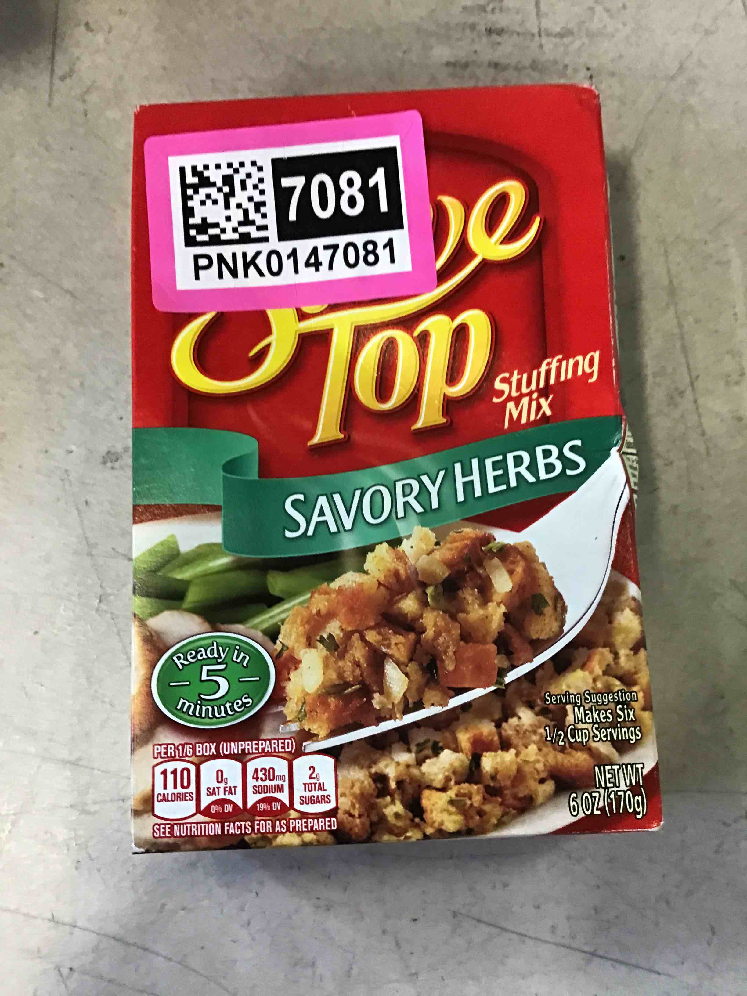 Stove Top Savory Herb Stuffing Mix (6 oz Box) (Pack of 4)