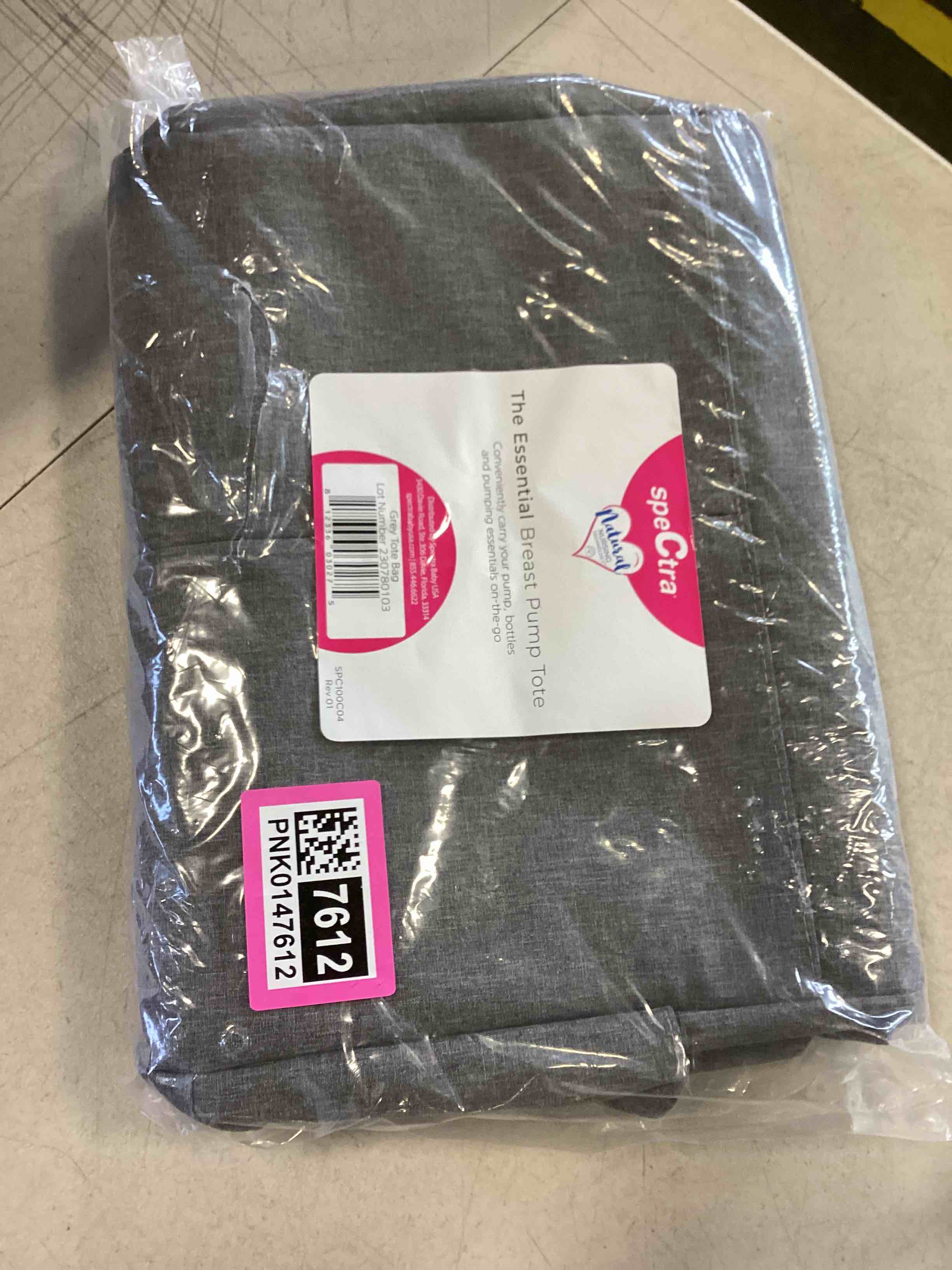 Grey Breast Pump Tote - Convenient for Carrying Pump, Bottles, and Pumping Essentials on-The-go