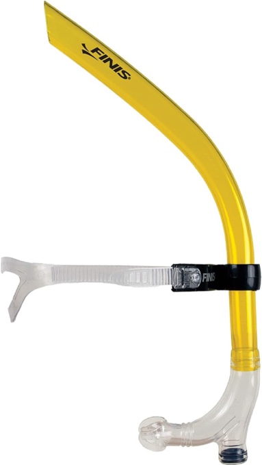 FINIS Original Center-Mount Swimmer's Snorkel for Lap Swimming and Swim Training, Yellow, Adult