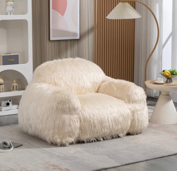 Bean Bag Chair Lazy Sofa Bean Bag Chair Adult, Teen High Density Foam Padded Modern Accent Chair Comfortable Living Room, Bedroom Chair