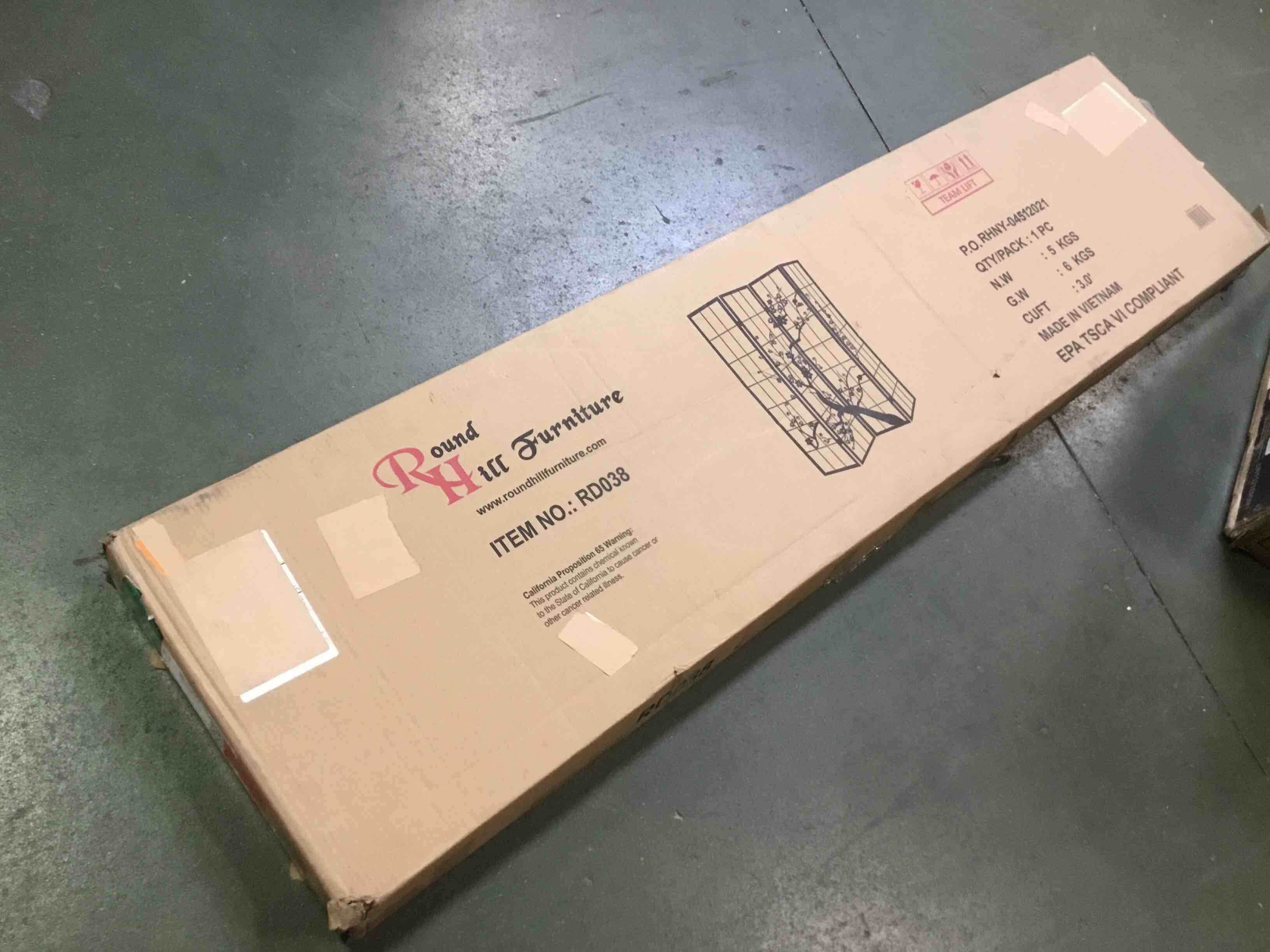 Roundhill Furniture Black Japanese 4Panel Screen Room Divider, Plum