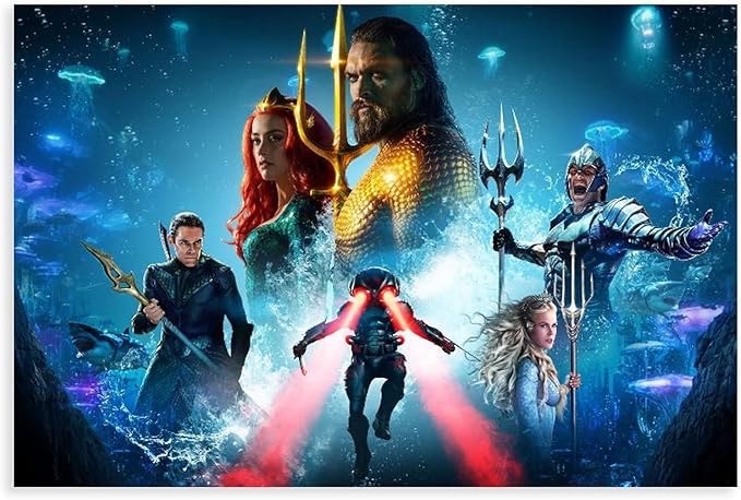 Aquaman Poster Jason Momoa 17 Canvas Poster Bedroom Decor Sports Landscape Office Room Decor Gift Unframe Style 30x45cm
