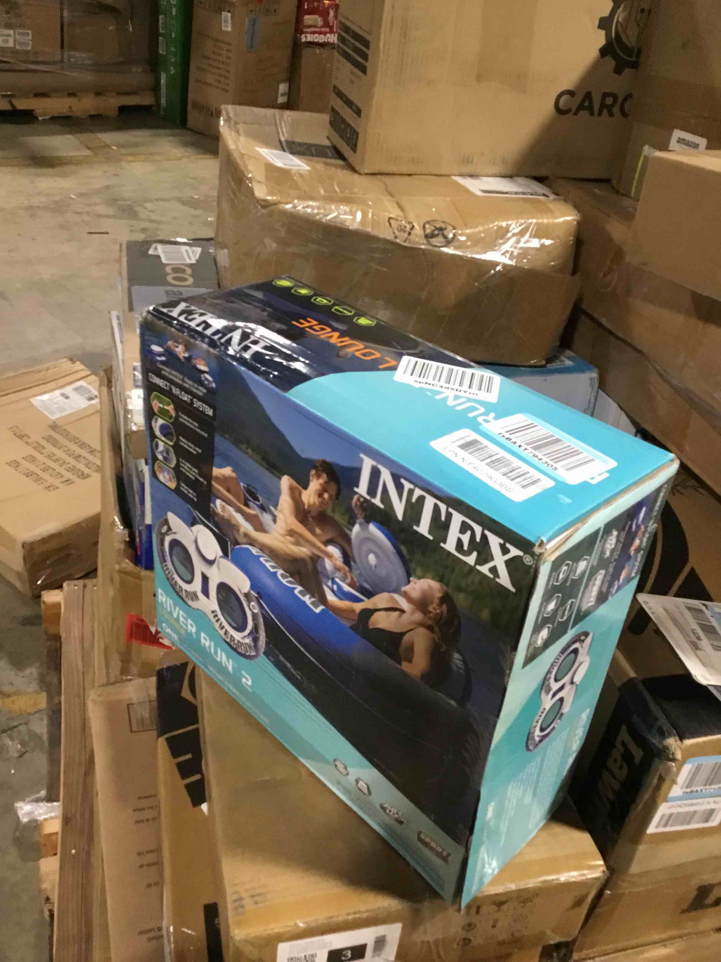 Intex River Run II Inflatable 2Person Pool Tube Float with Attached