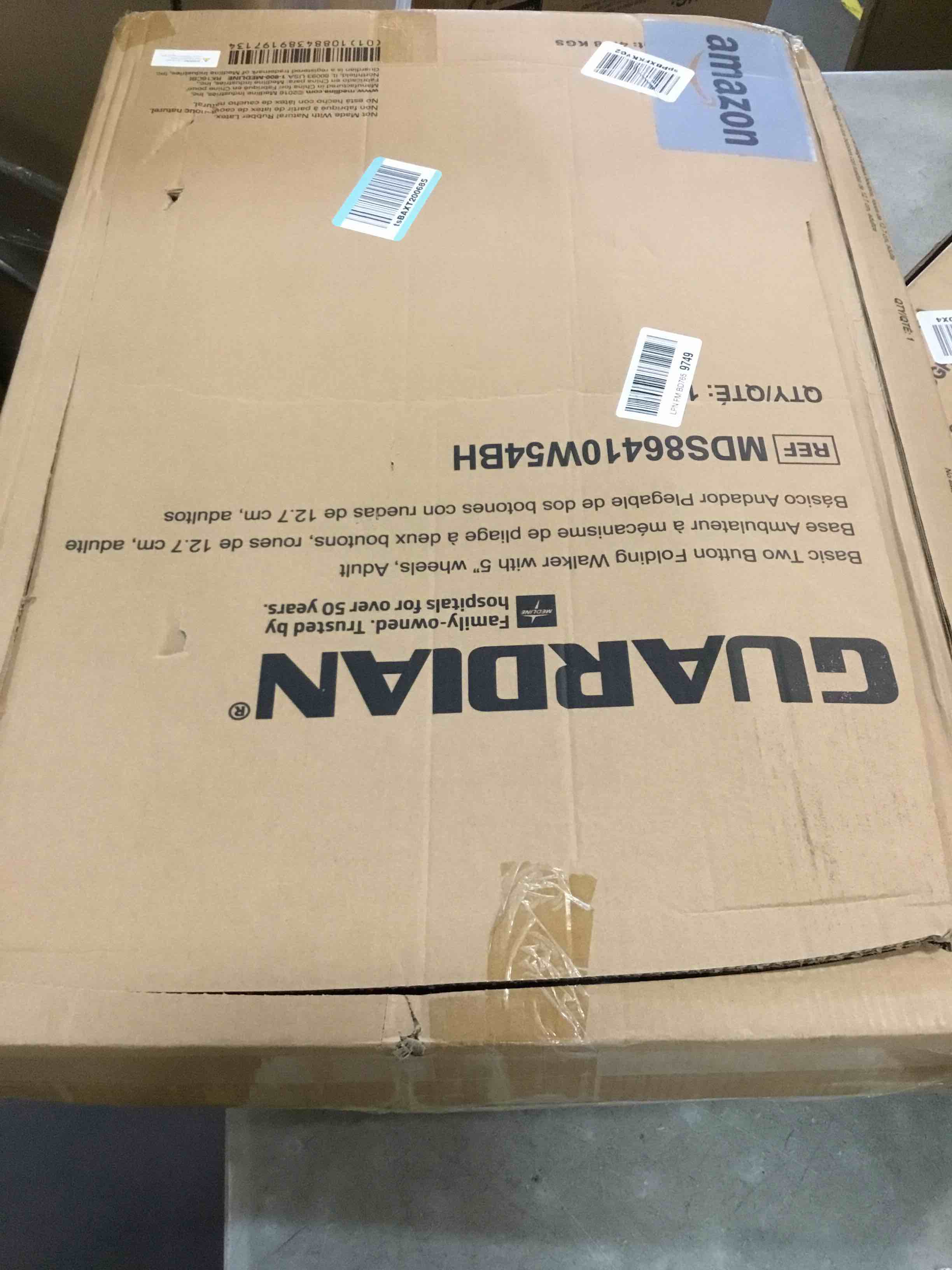 Medline Lightweight Folding Walkers for Seniors, Adults with 5” Wheels