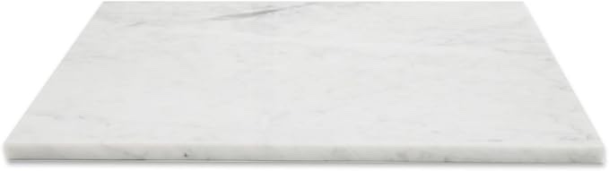 Diflart Natural Marble Pastry Board for Kitchen, 16x20 Inch, White, Marble Slab for Cheese, Cutting, Serving, Carrara Bianco Marble Stone Board, Christmas Thanksgiving Gift