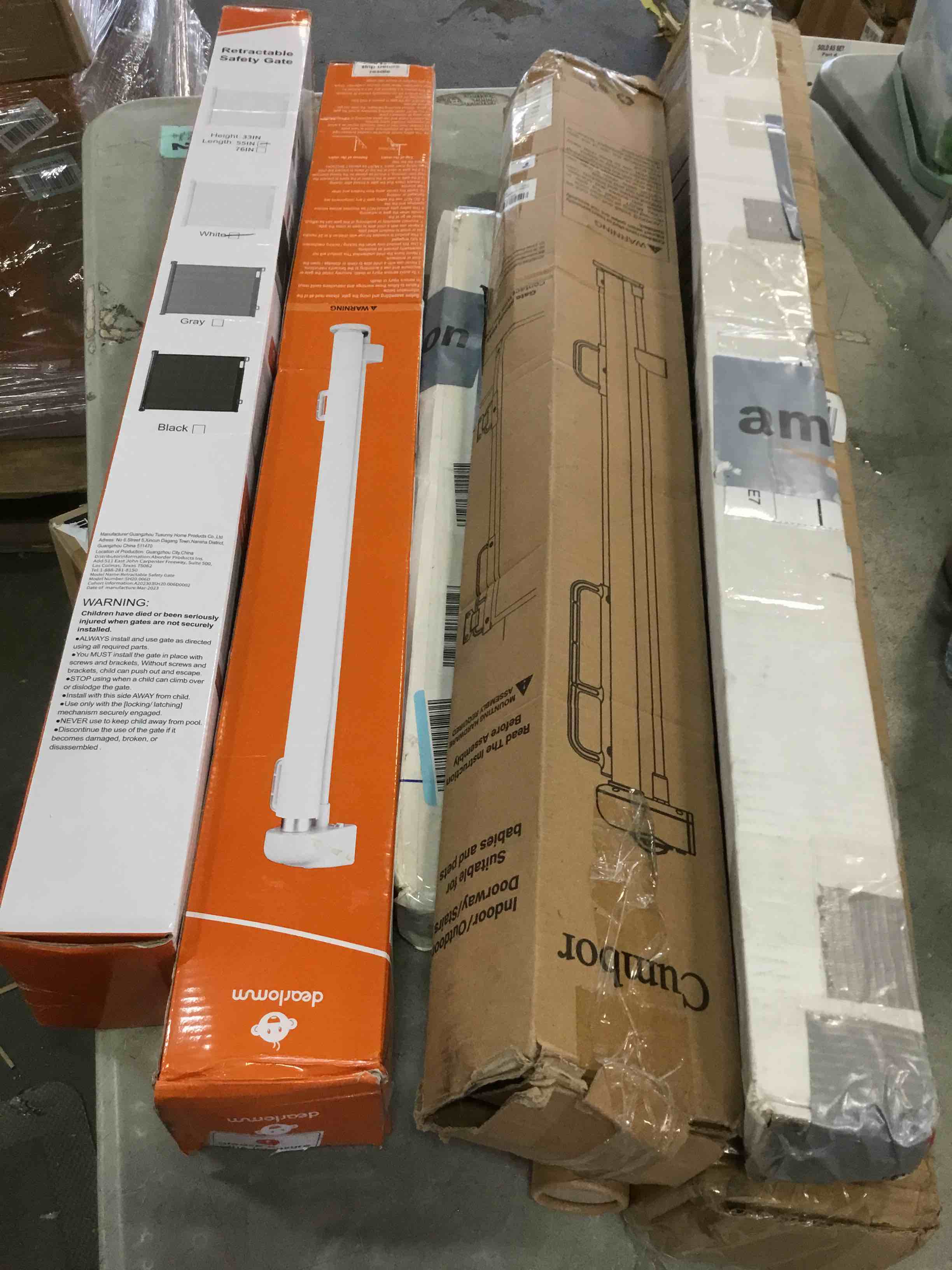 assorted item miscellaneous curtain rod/ retractable gate and more