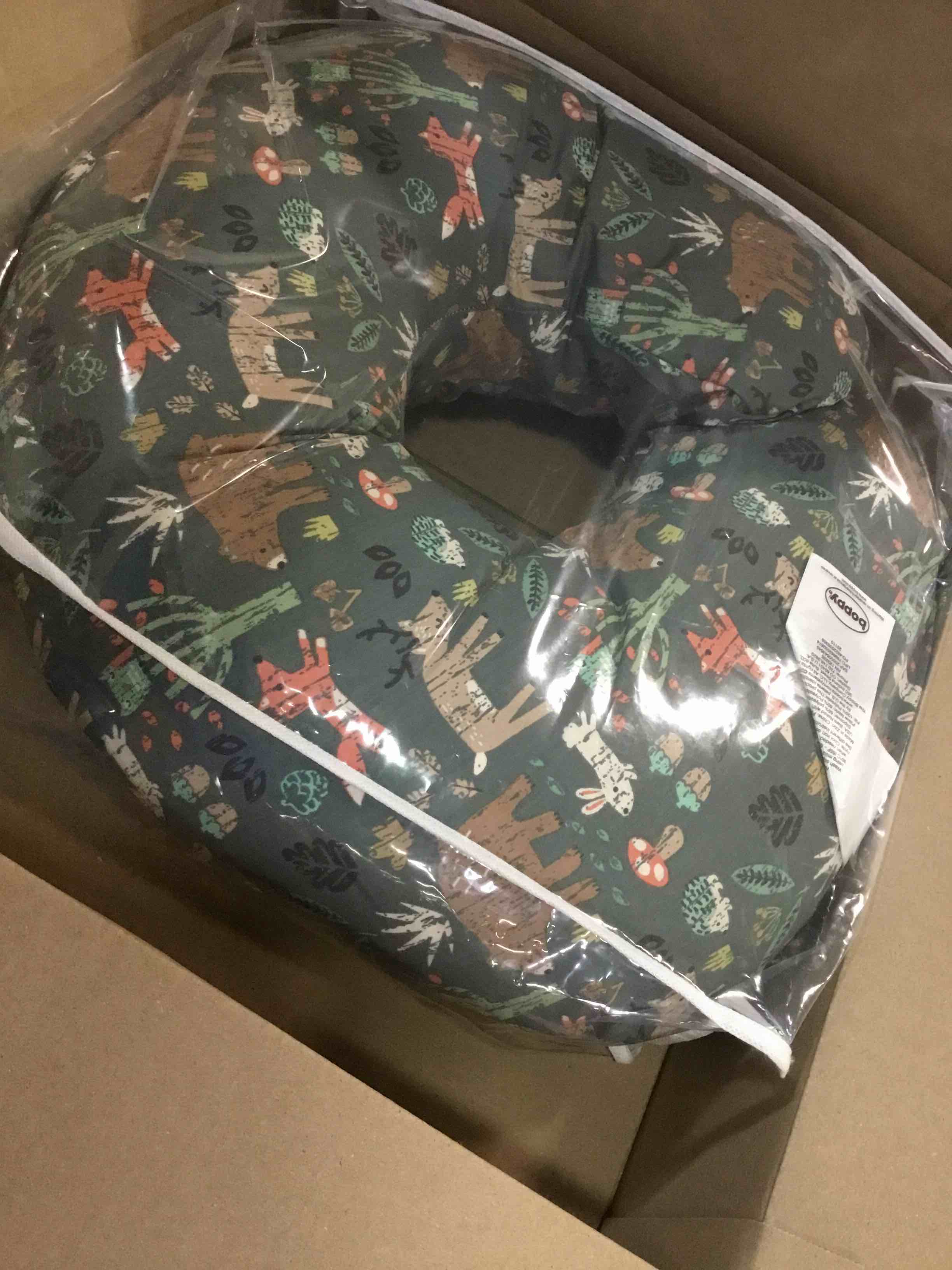 Boppy Nursing Pillow Original Support, Green Forest Animals, Ergonomic