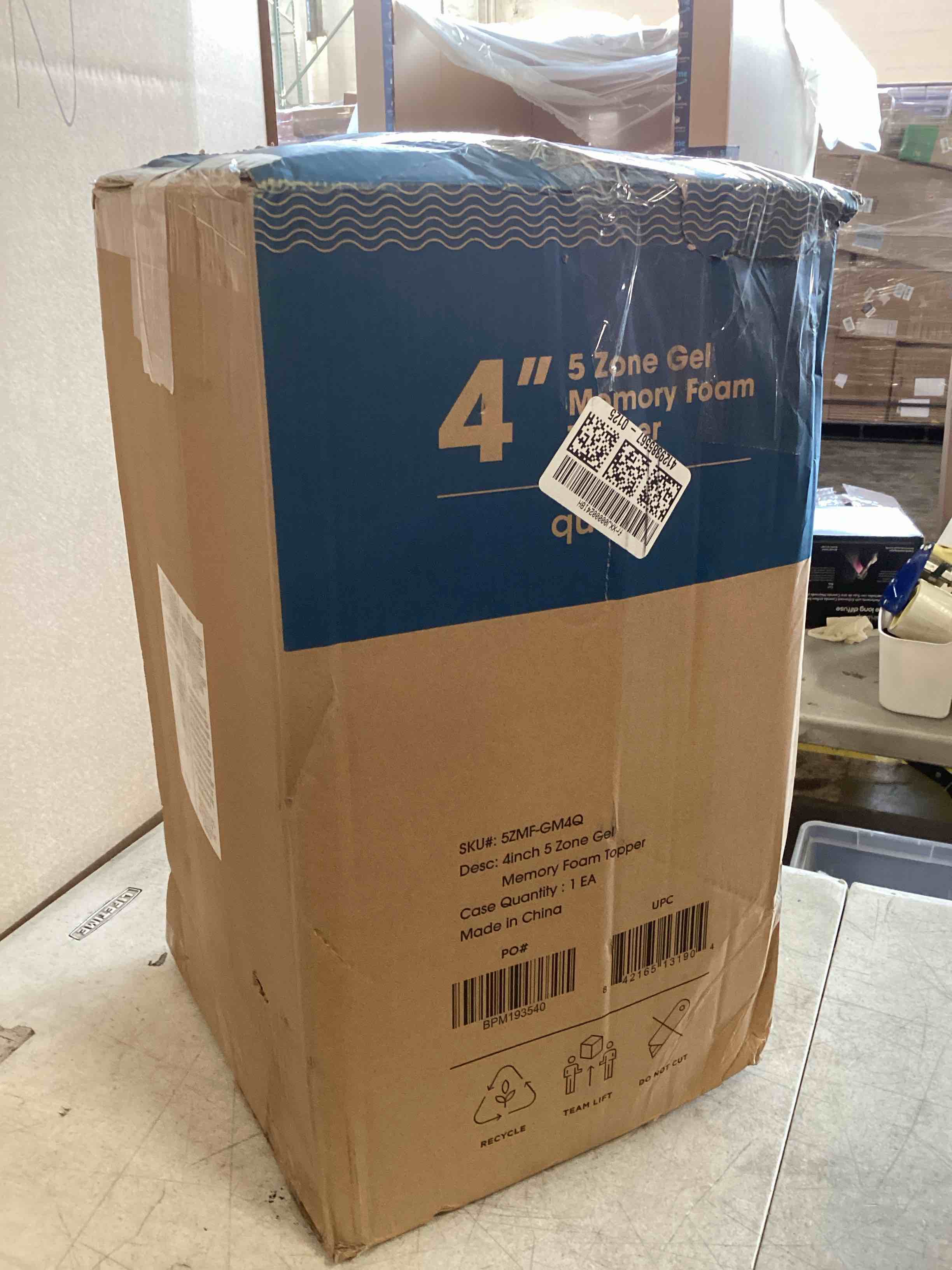 Mellow 4 Inch 5Zone Memory Foam Mattress Topper, Cooling Gel Infusion