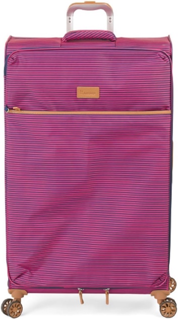 it luggage Beach Stripes 22" Softside Carry-On 8 Wheel Spinner, Blue/Pink