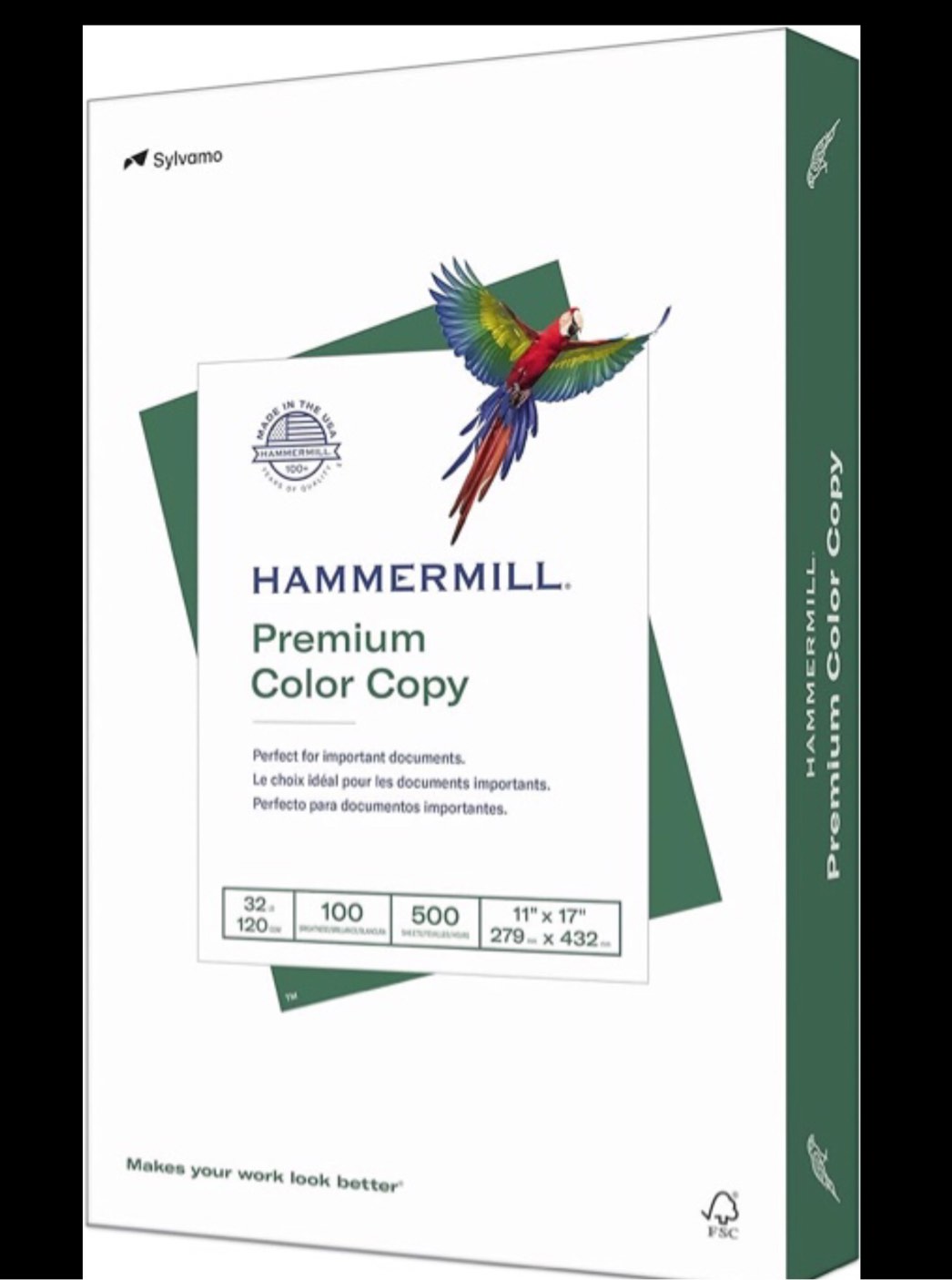 Hammermill - Color Copy Paper, 100 Brightness, 8-1/2 x 14, Photo White - 500/Ream( 2 REAMS )