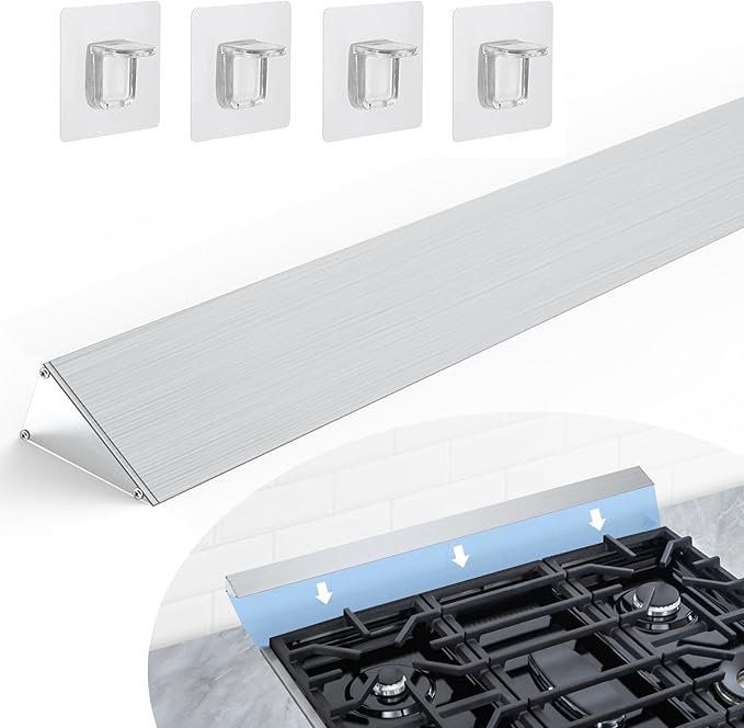 30" Slide In Range Rear Filler Kit W10113901A?Universal Triangular Filler Strip for Stove Gap, Aluminum Cooktop Gap Trim Kit Between Backsplash and Stove Compatible with Whirlpool & Most Brand, Sliver