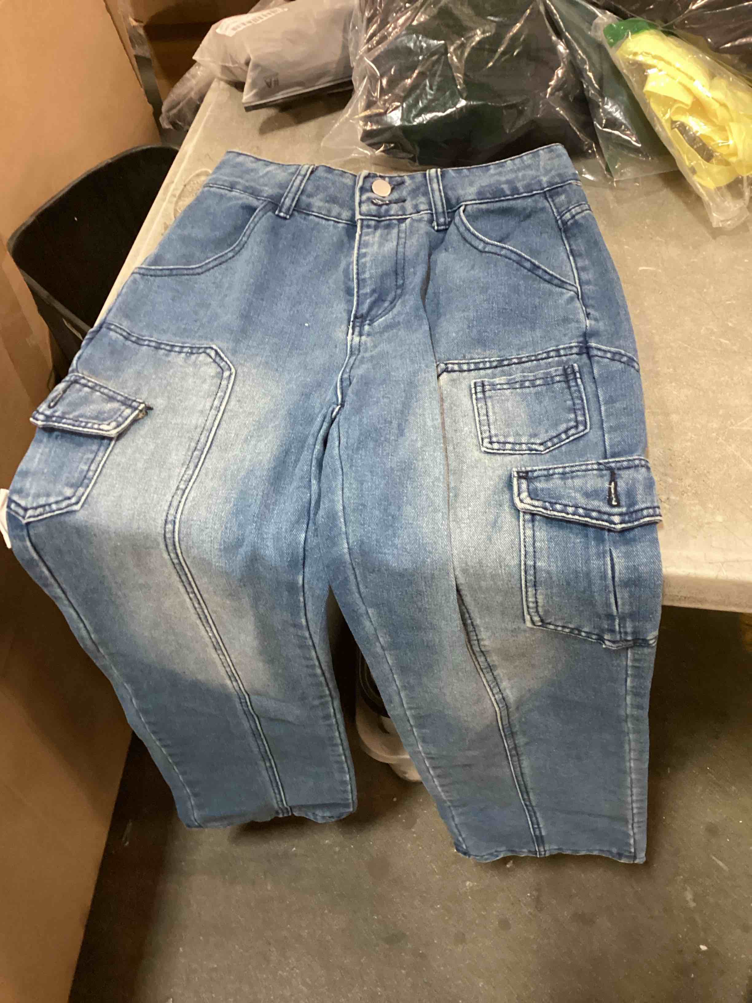 Women's Cargo Pants High Waisted Baggy Cargo Jeans Straight Leg Y2K Streetwear Trousers 6 Pockets for Women Teen Girl.size S 