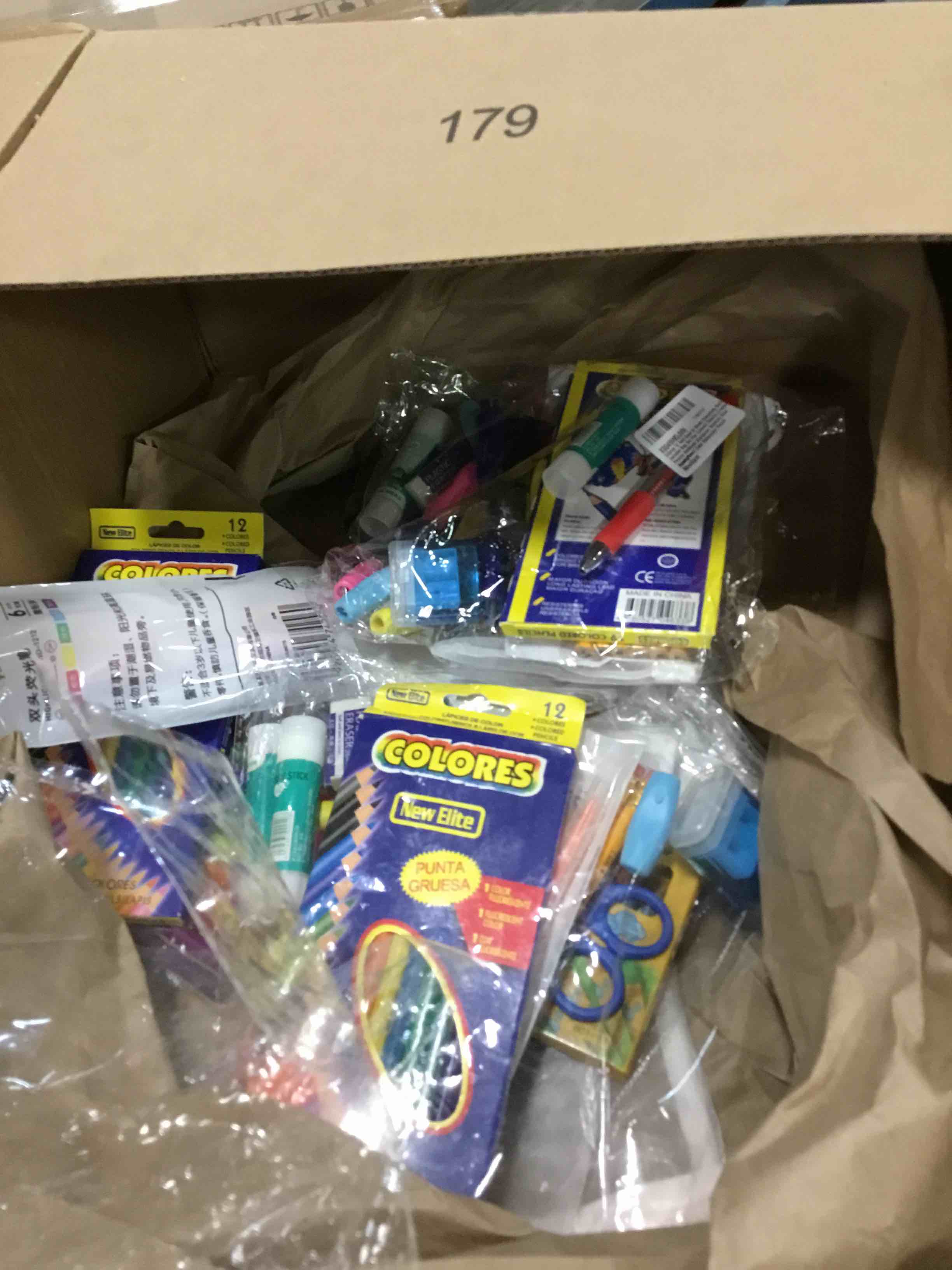 assortment of school supplies; 3 packs
