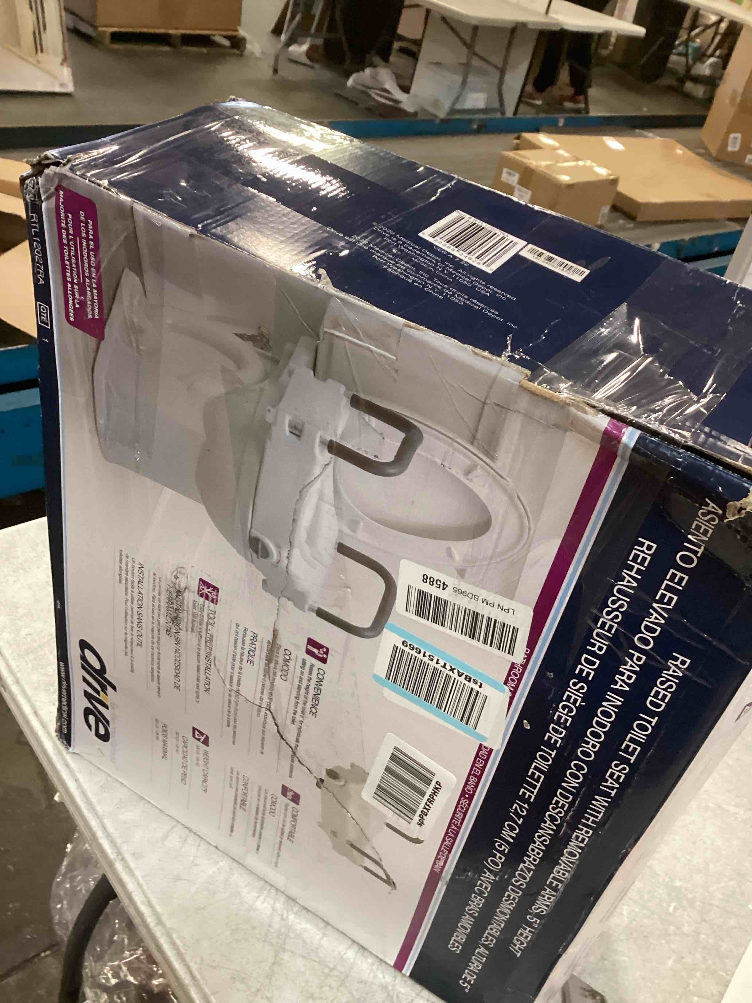 Drive Medical RTL12027RA 2in1 Raised Toilet Seat with Removable