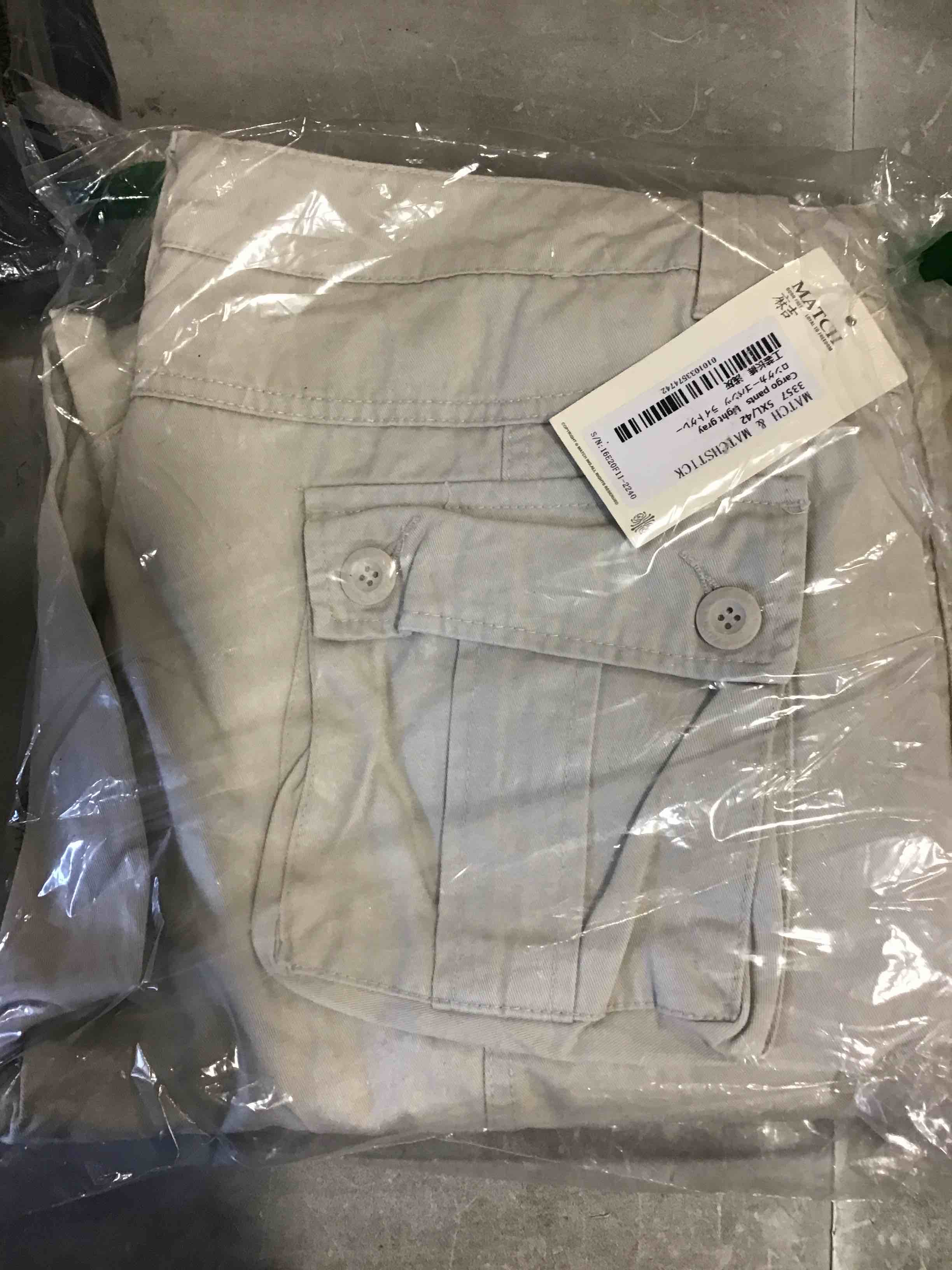 Match Men's Wild Cargo Pants(42,Light Gray)