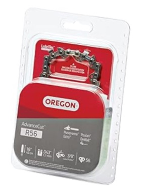 Oregon R56 AdvanceCut Chainsaw Chain for 16-Inch Bar -56 Drive Links – low-kickback chain fits Greenworks, Makita, EGO, DeWalt and more