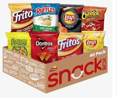 skid lot of 84 boxes of assorted Frito lay chip mix size  expiration dates and quantity differs (55) boxes 