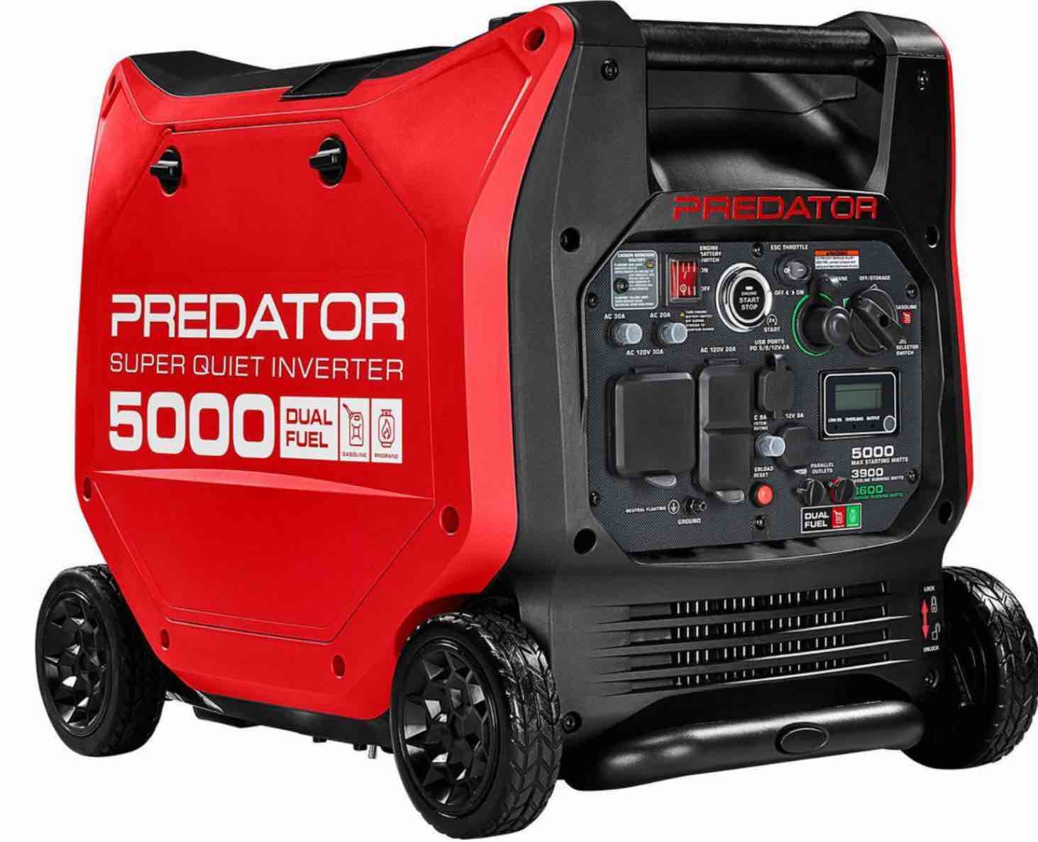PREDATOR 5000 Watt Dual-Fuel SUPER QUIET Inverter Generator with Remote Start and CO SECURE Technology, EPA Add to List