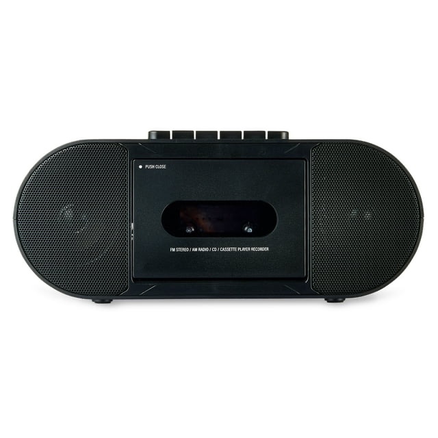 onn. Portable CD/Cassette Boombox with Bluetooth Wireless Technology, Black