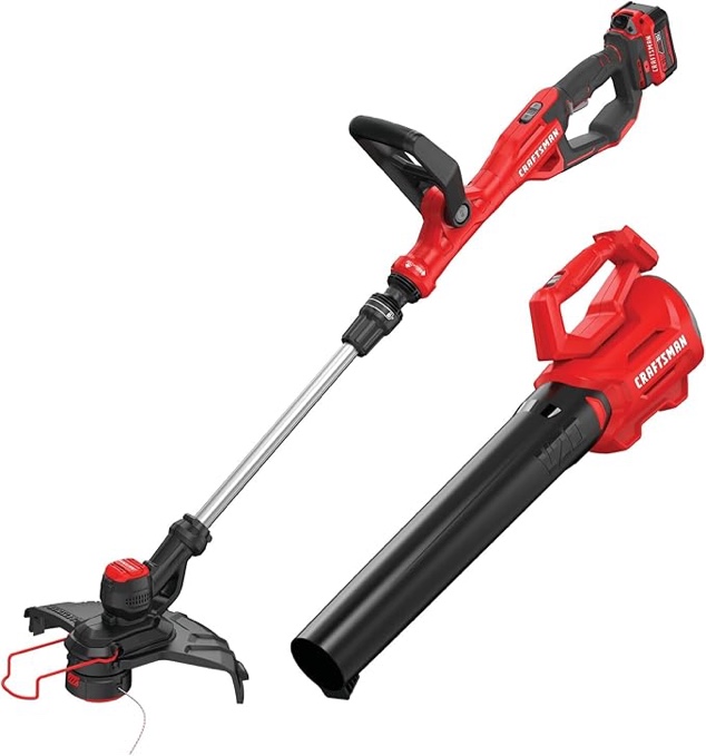 CRAFTSMAN CMCK197M1 V20 WEEDWACKER Trimmer & Blower Combo Kit (4.0Ah) String Trimmer, Red