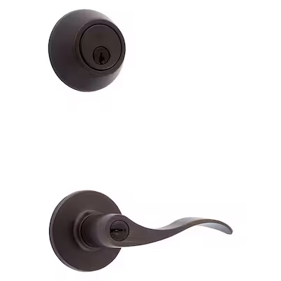 RELIABILT Olivia Antique Bronze Single-Cylinder Deadbolt Exterior Keyed Entry Door Handle 
