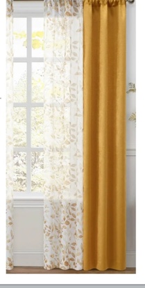 Mainstays Metallic Blackout Curtain Panel Set, Brown Butter,84 inch 27.75 w x84 inch 